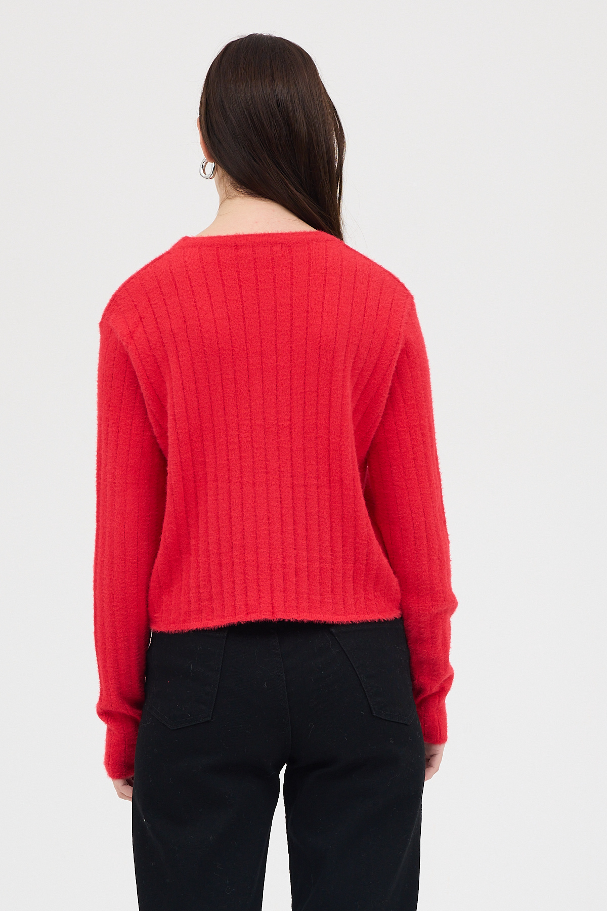 Kırmızı Bisiklet Yaka Uzun Kol Kadın Kazak 2412 - 5