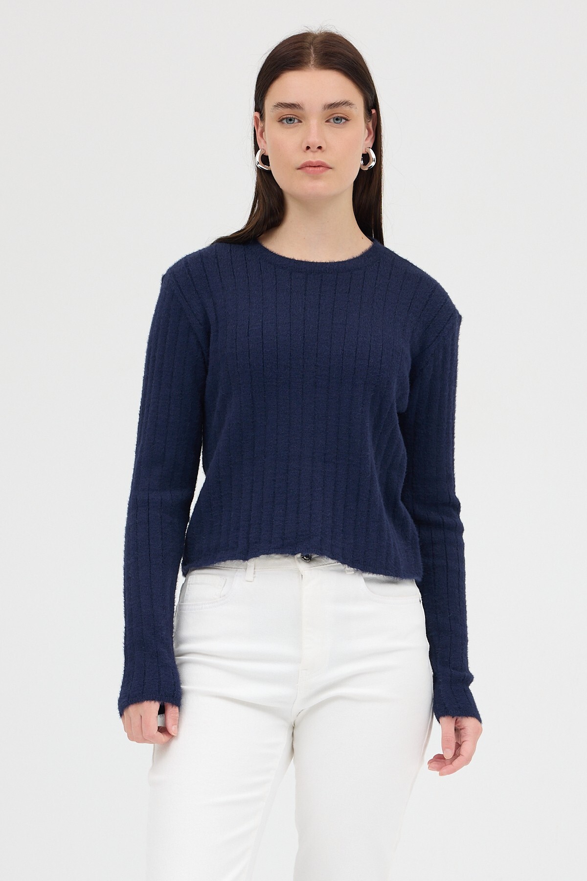 Laci Bisiklet Yaka Uzun Kol Kadın Kazak 2412 - 7