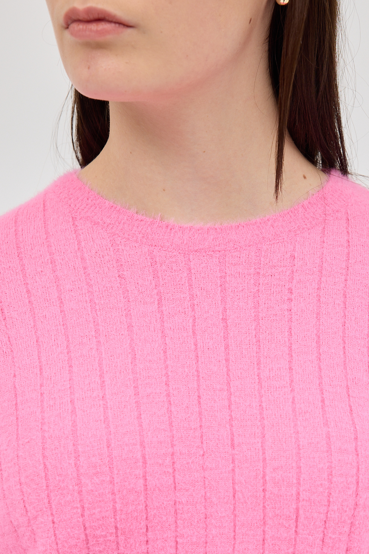 Pembe Bisiklet Yaka Uzun Kol Kadın Kazak 2412 - 4