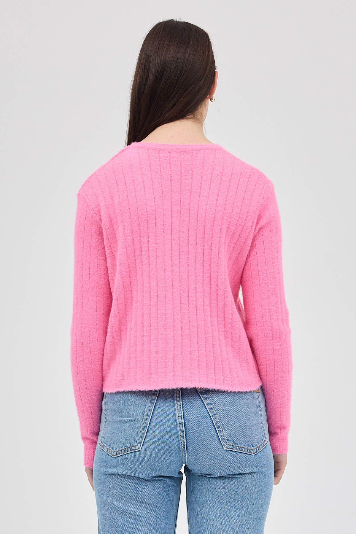 Pembe Bisiklet Yaka Uzun Kol Kadın Kazak 2412 - 5