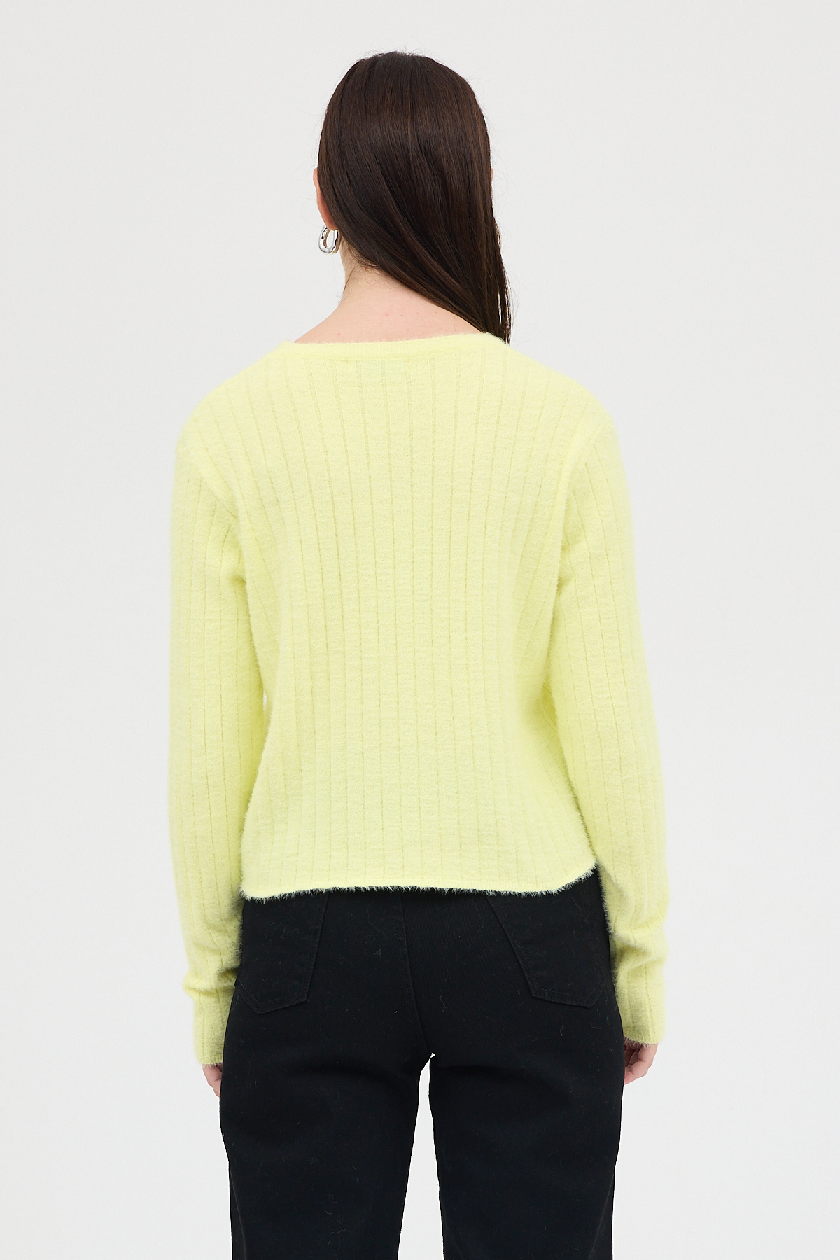 Sarı Bisiklet Yaka Uzun Kol Kadın Kazak 2412 - 5