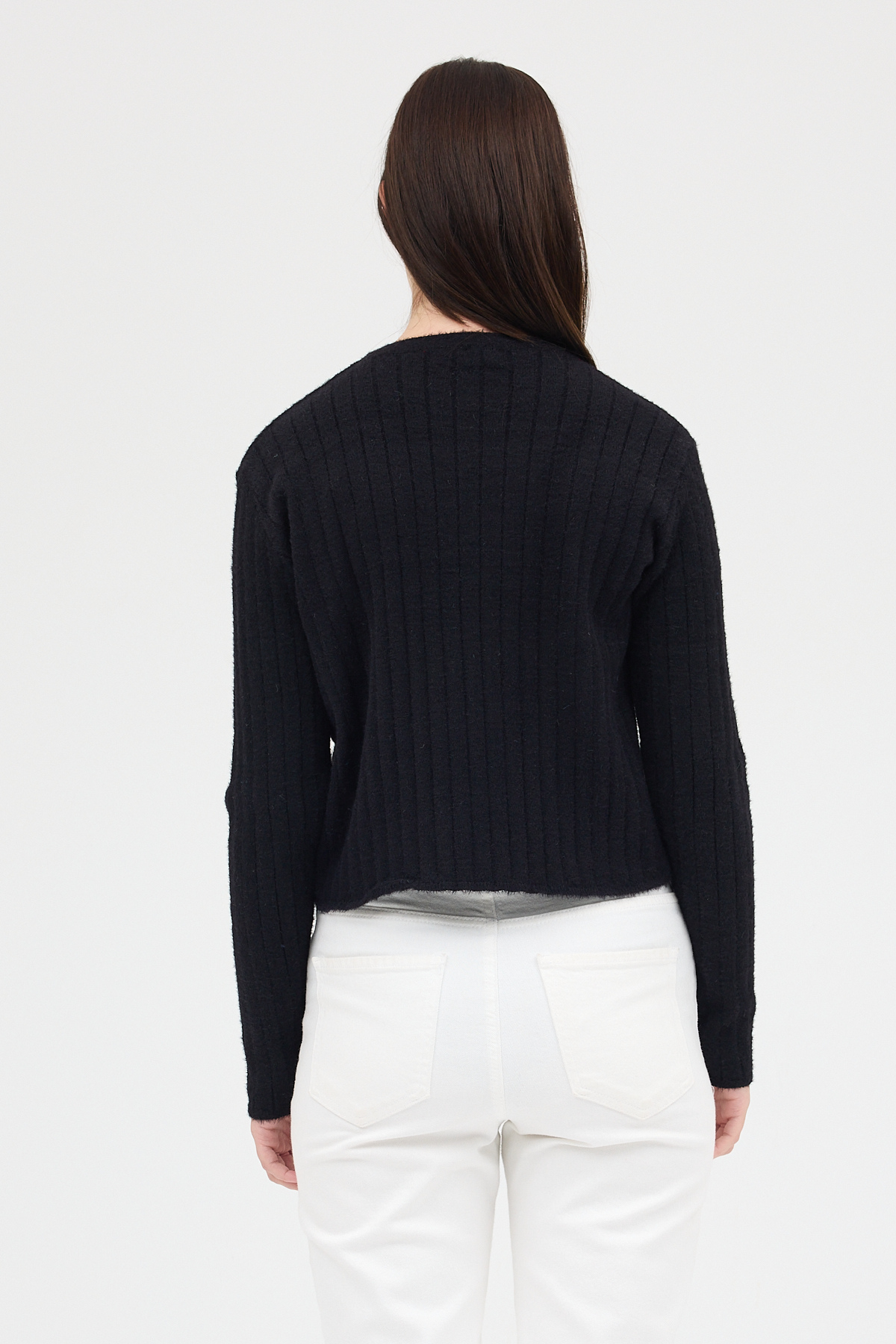 Siyah Bisiklet Yaka Uzun Kol Kadın Kazak 2412 - 5