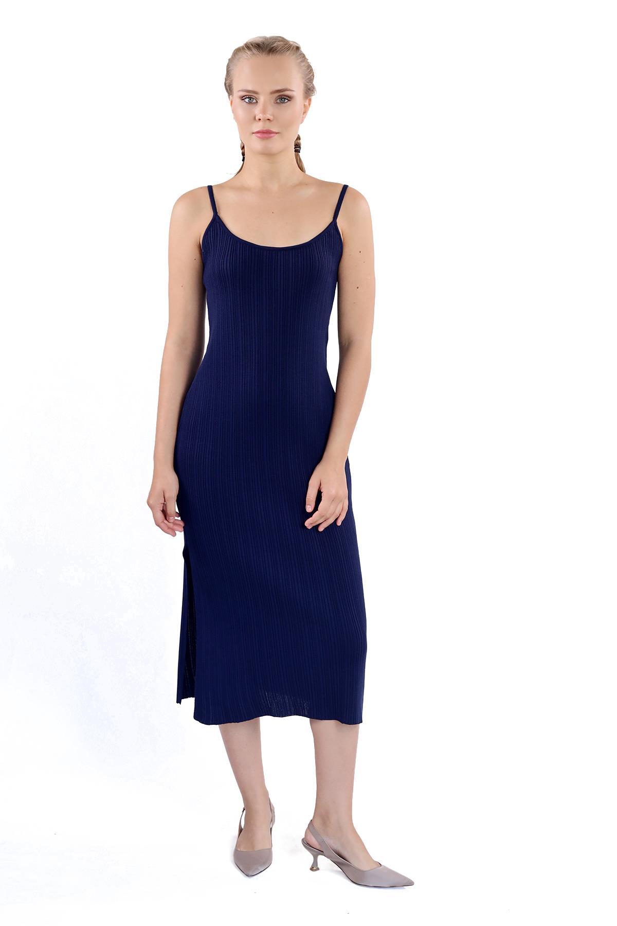 Laci Askılı Triko Elbise 24147 - 7