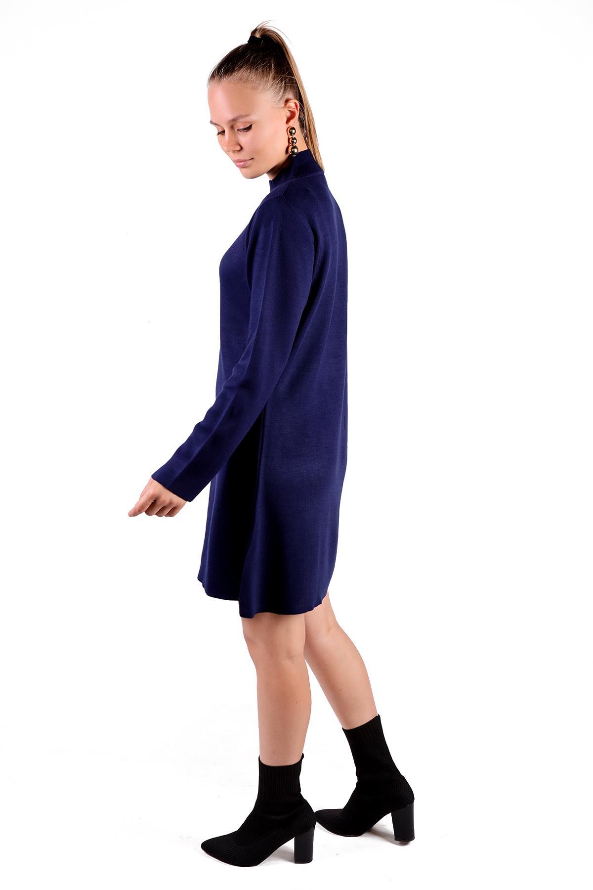 Laci Yarım Boğaz Kısa Triko Elbise 24151 - 6