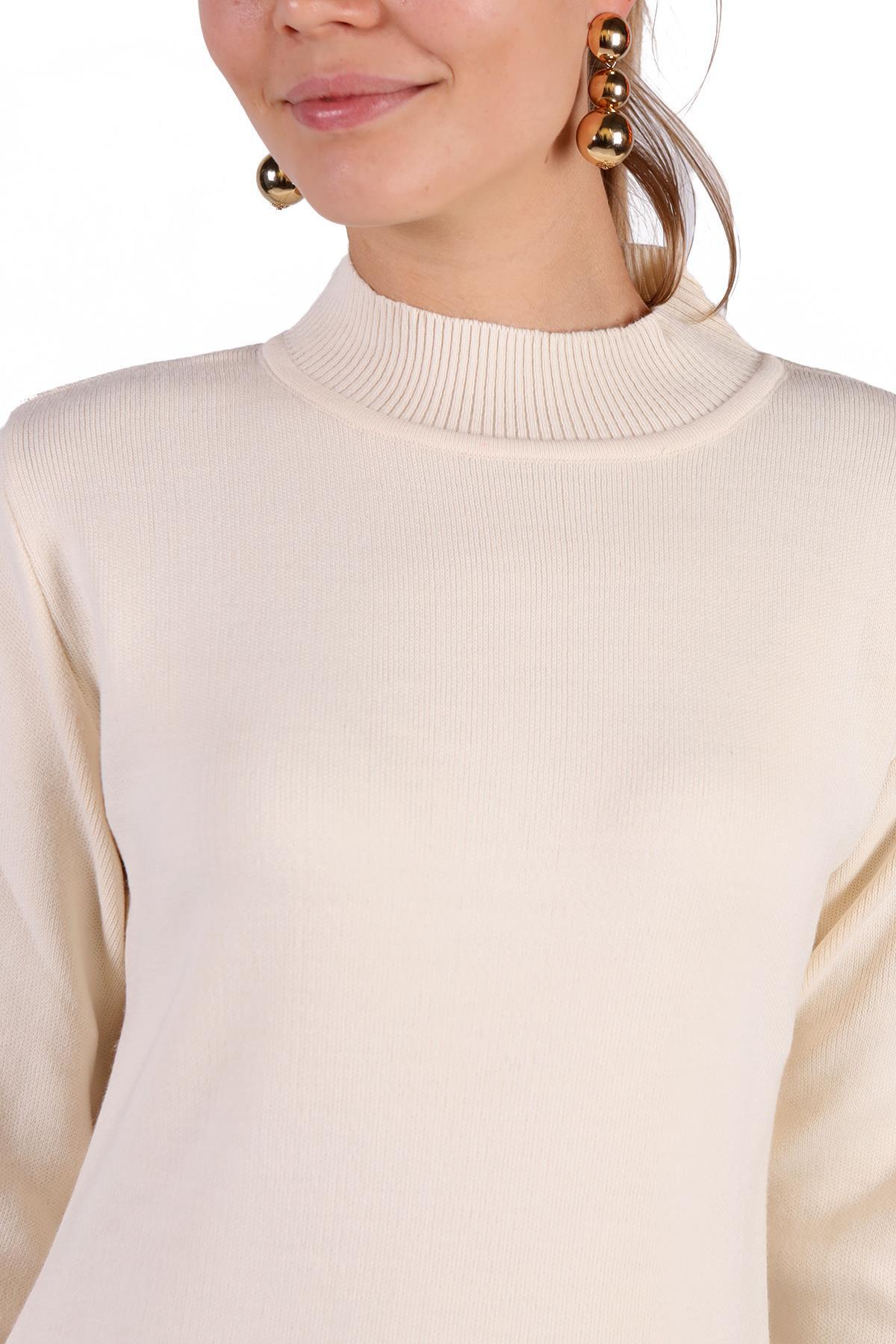 Taş Yarım Boğaz Kısa Triko Elbise 24151 - 6