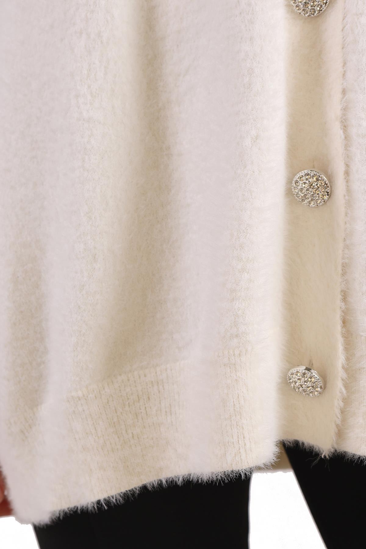 Taş Sakallı Düğme Detay Hırka 24153 - 6