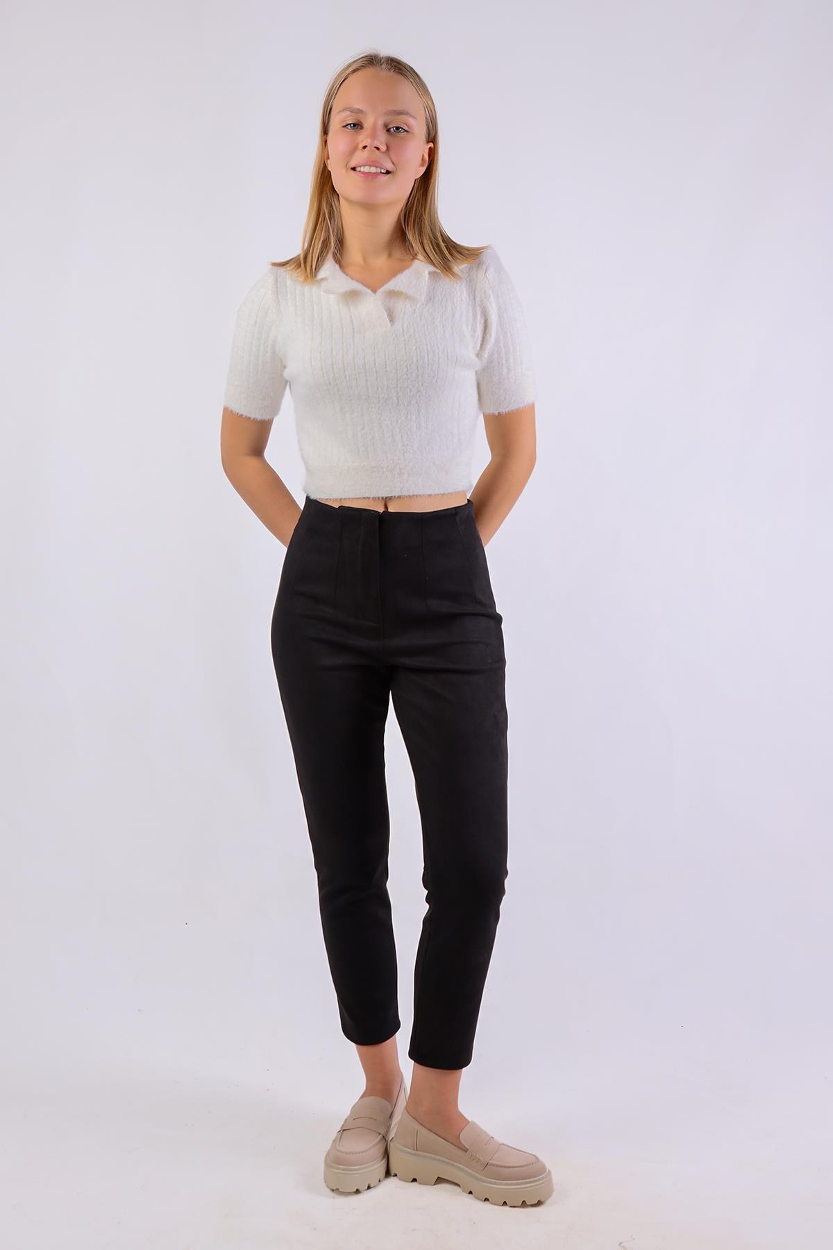 Ekru Polo Yaka Fitilli Kazak 24162 