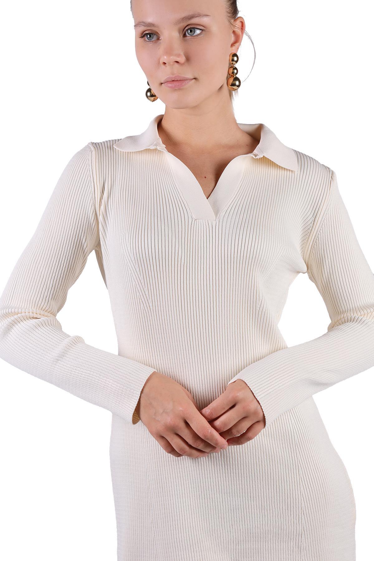 Taş Polo Yaka Elbise 24164 - 7