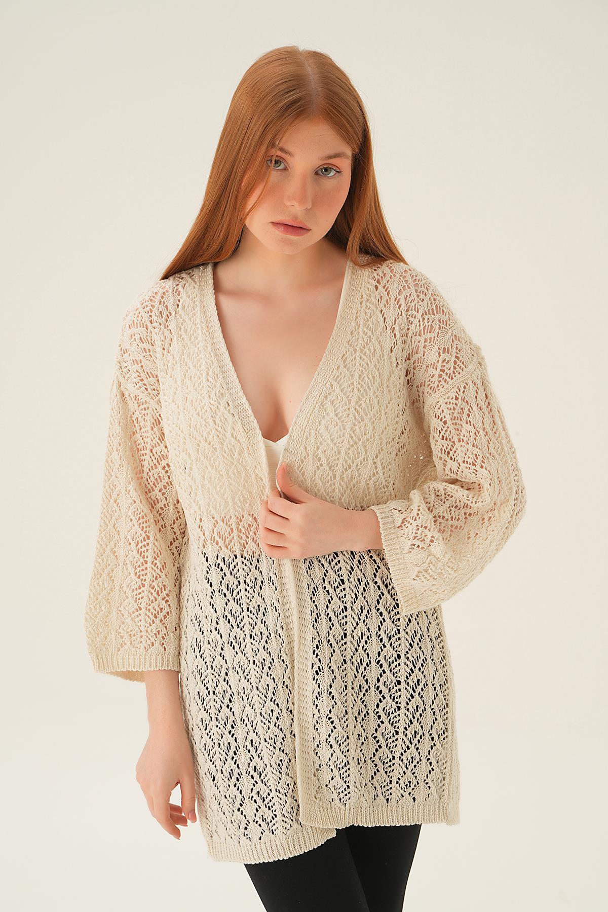 Natural Delikli Hırka 2419 