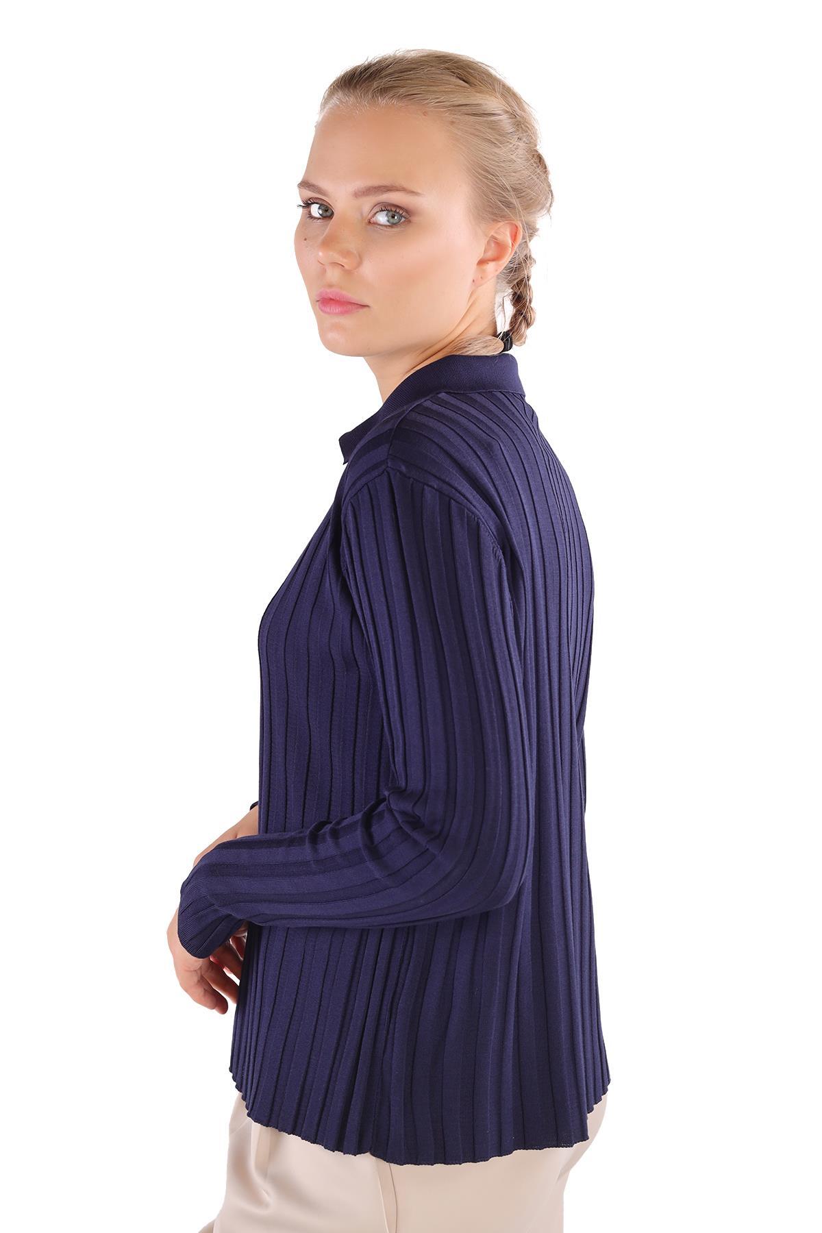 24199 Fermuar Detay Fitilli Kazak Laci - 6