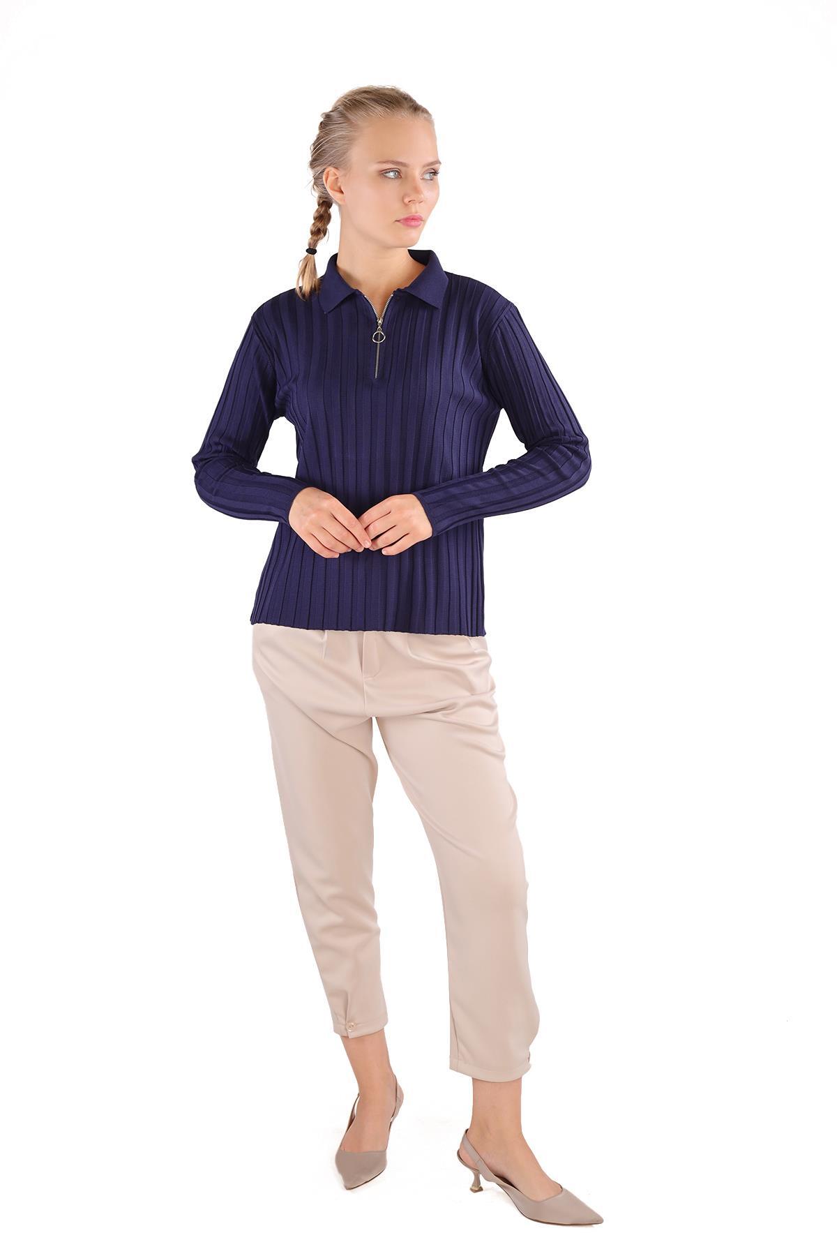 Laci Fermuar Detay Fitilli Kazak 24199 - 8