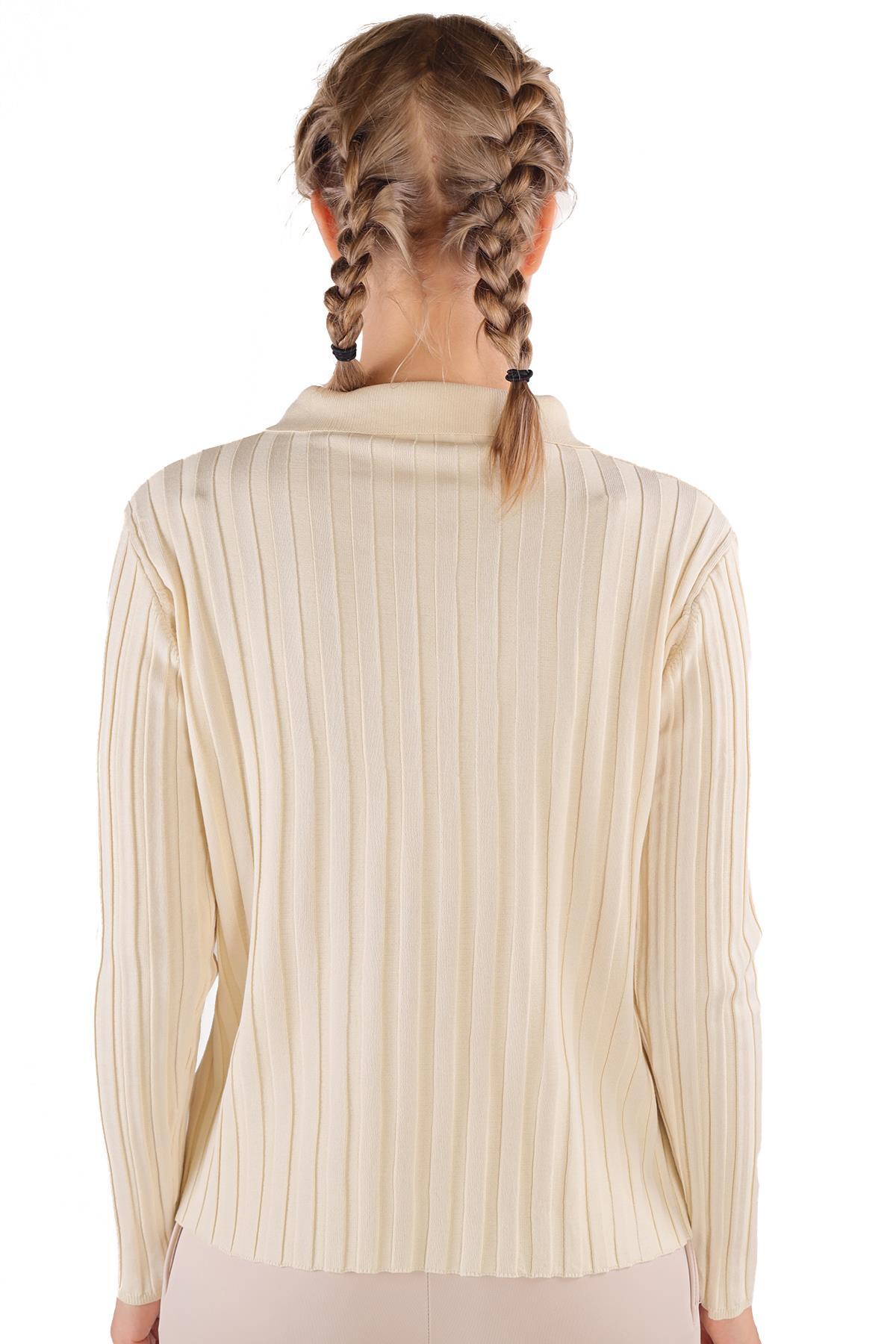 Taş Fermuar Detay Fitilli Kazak 24199 - 5