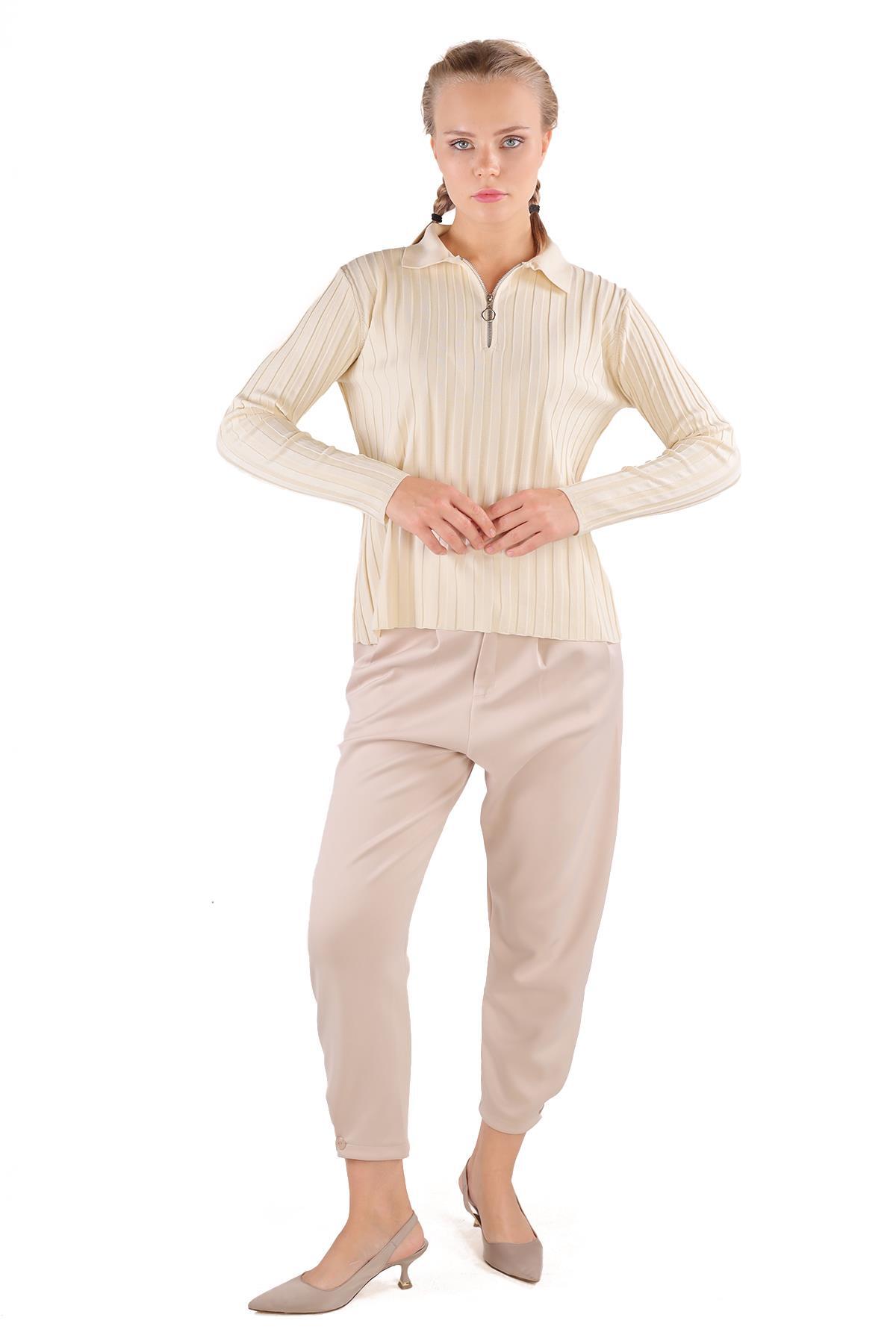 Taş Fermuar Detay Fitilli Kazak 24199 - 7