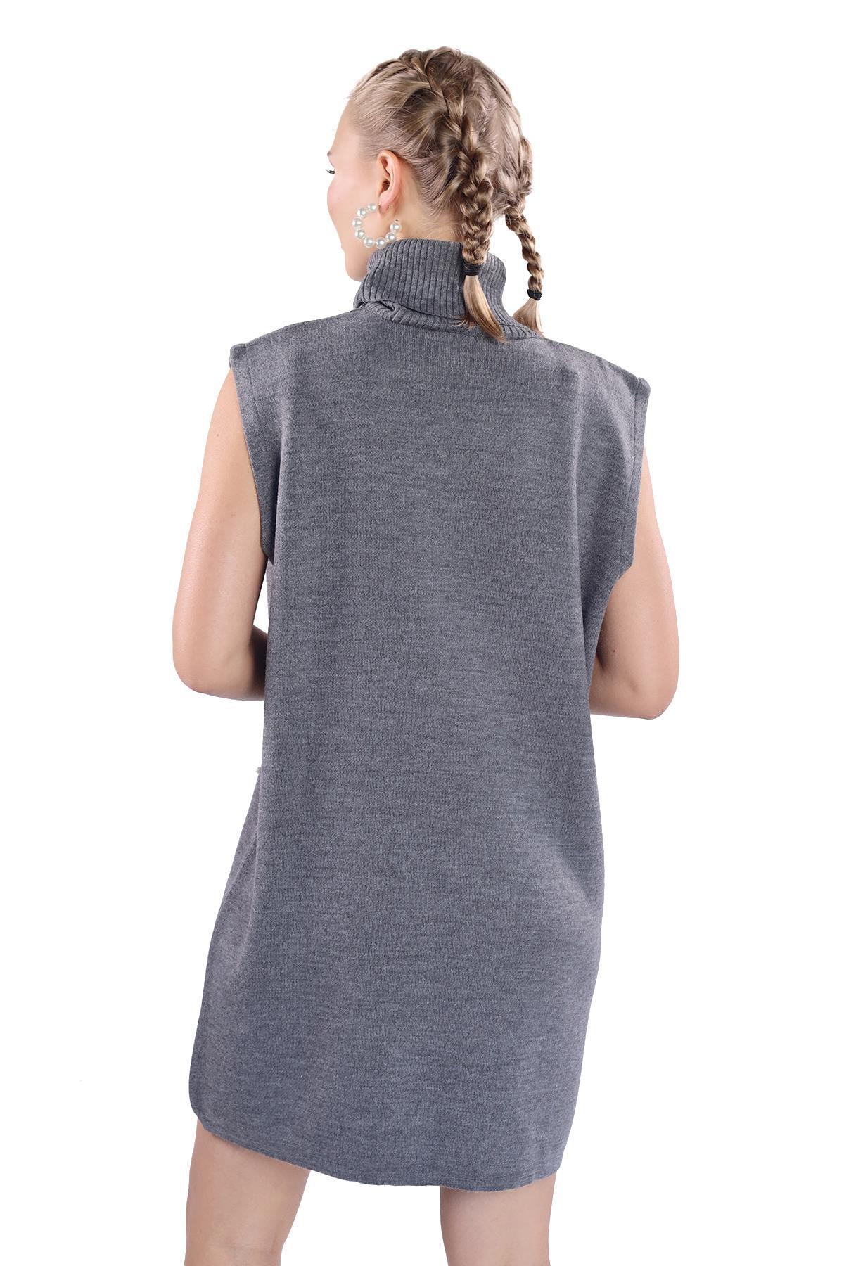 Füme İnci Detay Balıkçı Yaka Elbise 24202 - 5