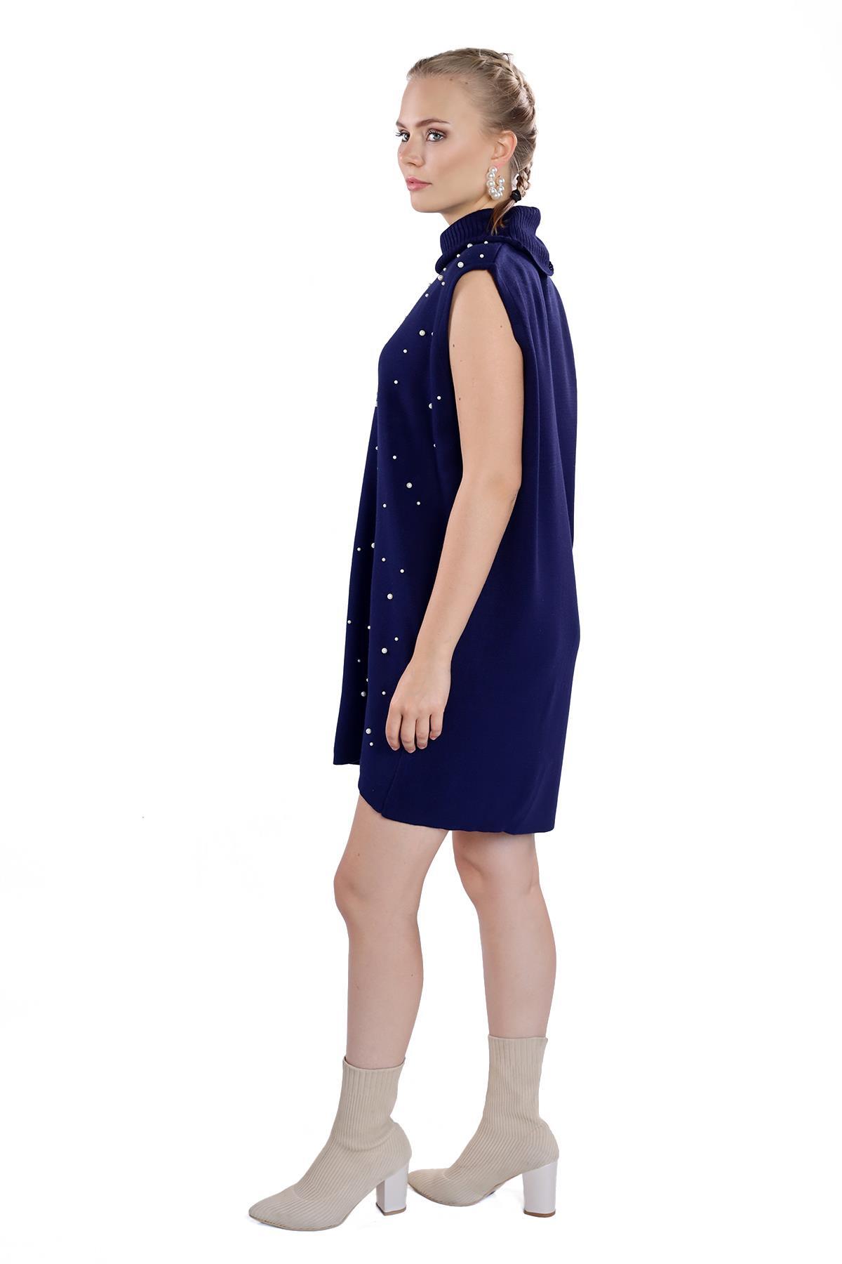 Laci İnci Detay Balıkçı Yaka Elbise 24202 - 6