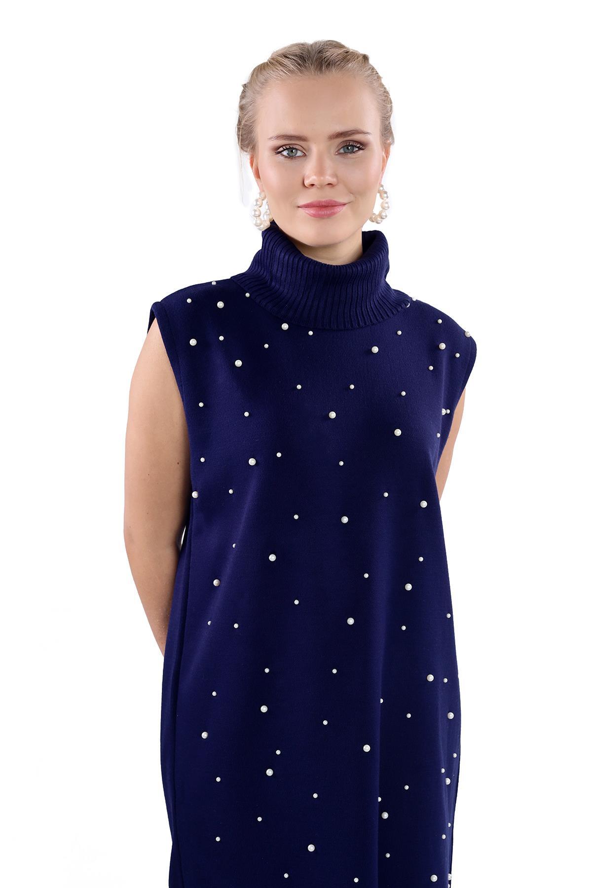 Laci İnci Detay Balıkçı Yaka Elbise 24202 - 8