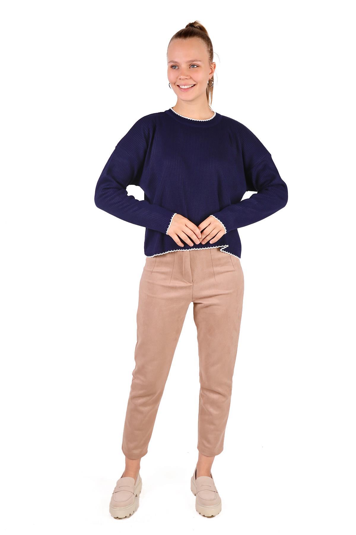 24245 Çoban Dikiş Detay Kazak Laci 