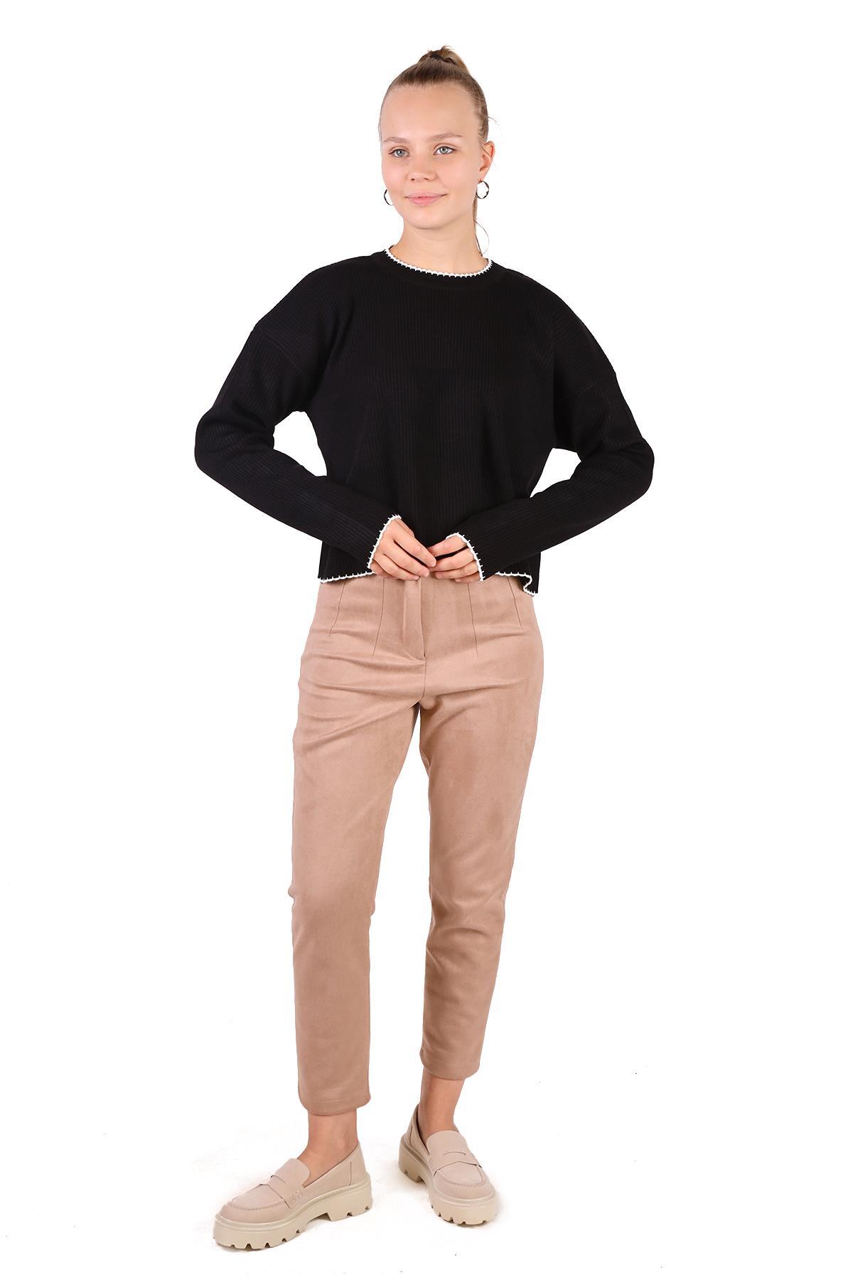 24245 Çoban Dikiş Detay Kazak Siyah - 7