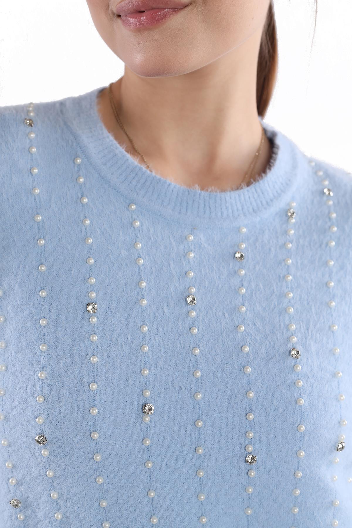 24266 Taş Detay Sakallı Kazak Bebe Mavi - 4