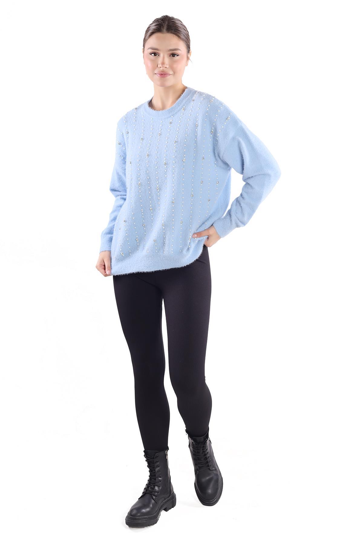 24266 Taş Detay Sakallı Kazak Bebe Mavi - 8