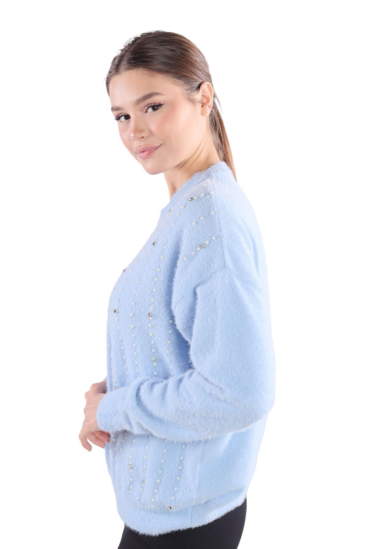 Bebe Mavi Taş Detay Sakallı Kazak 24266 - 3