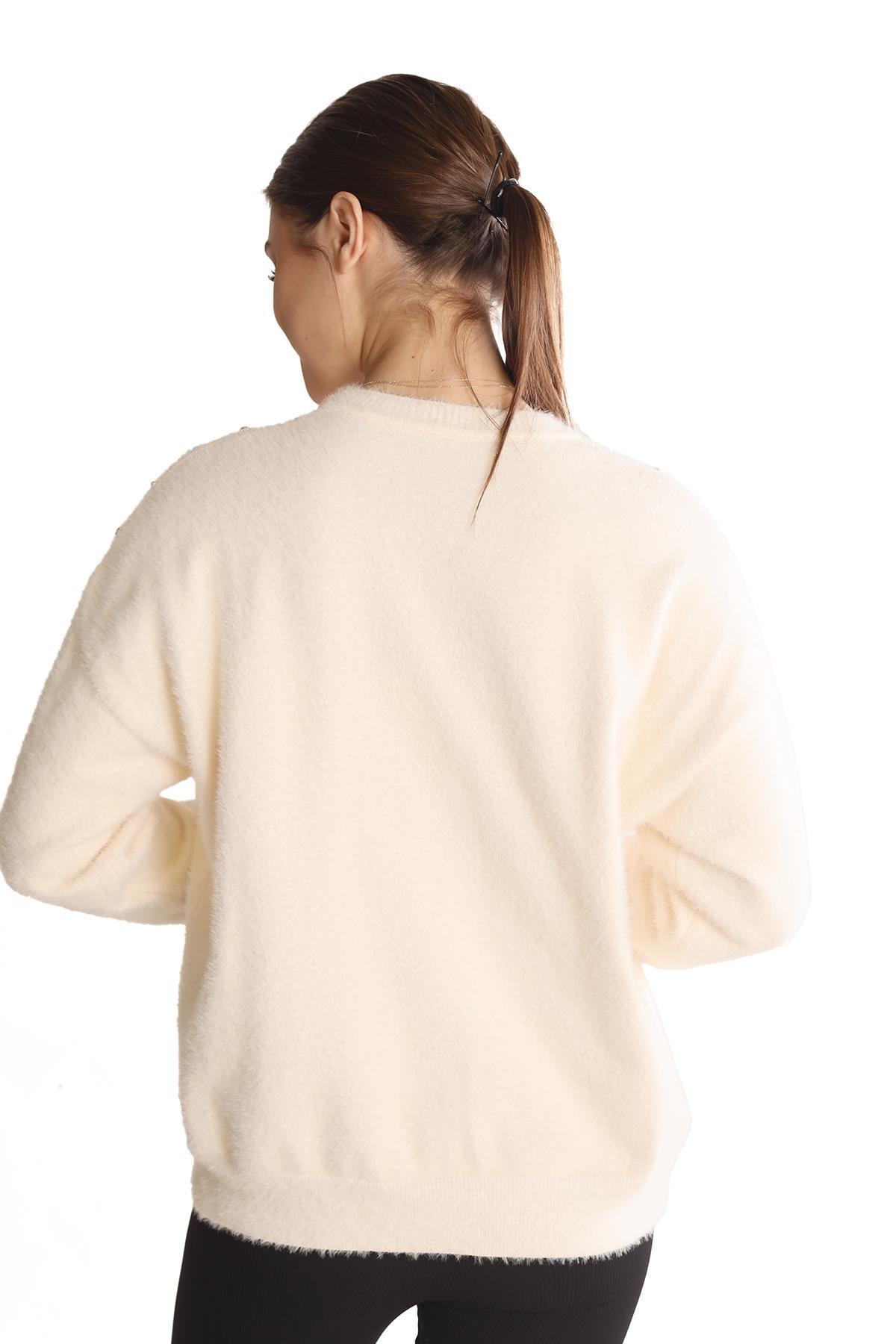 24266 Taş Detay Sakallı Kazak Ekru - 5