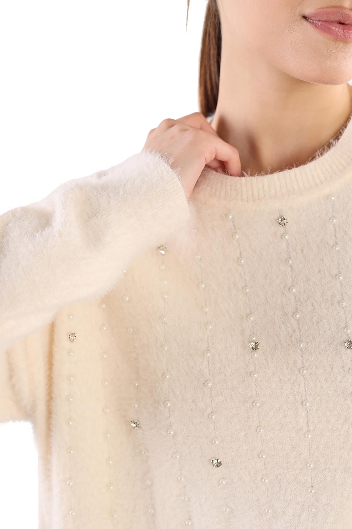 Ekru Taş Detay Sakallı Kazak 24266 - 4