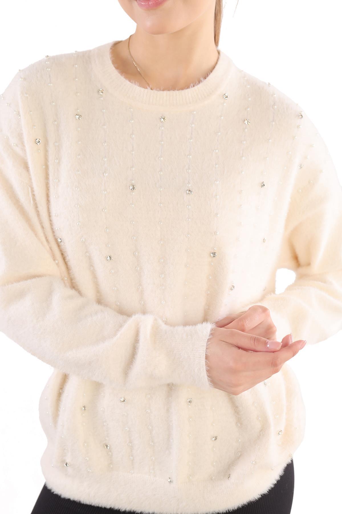 Ekru Taş Detay Sakallı Kazak 24266 - 8