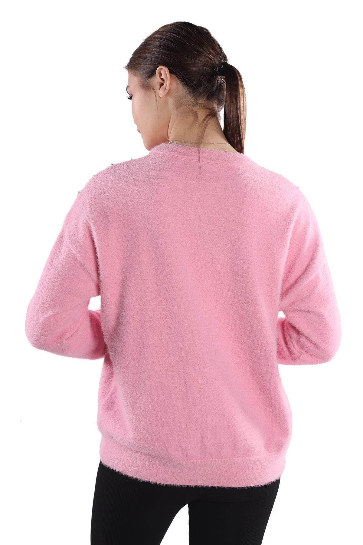 24266 Taş Detay Sakallı Kazak Pembe - 5