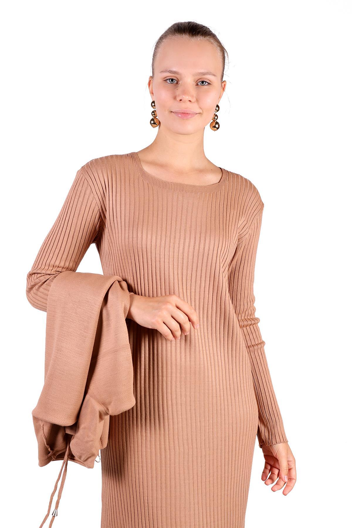 Degaje Yaka Elbise Takım 24267 Camel - 2