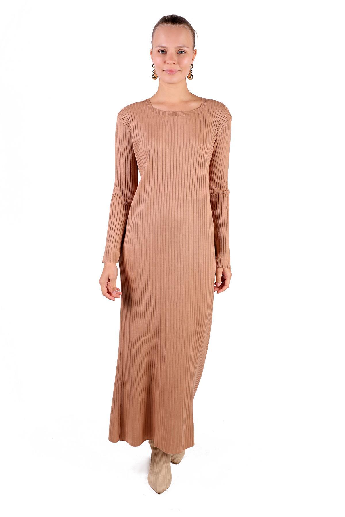 Degaje Yaka Elbise Takım 24267 Camel - 3