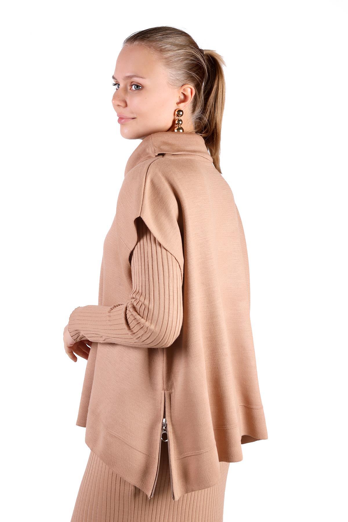 Degaje Yaka Elbise Takım 24267 Camel - 5