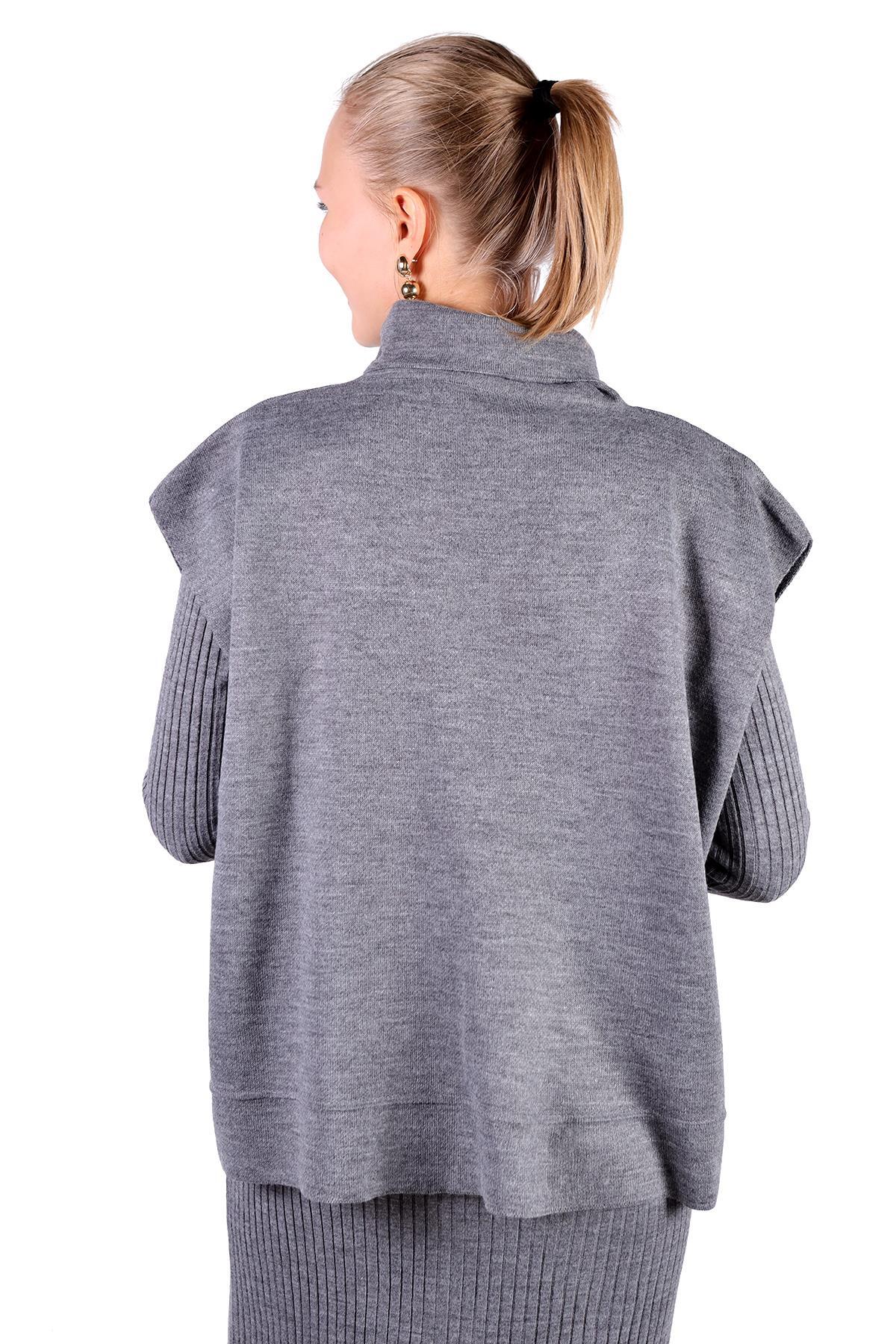 Füme Degaje Yaka Elbise Takım 24267 - 5