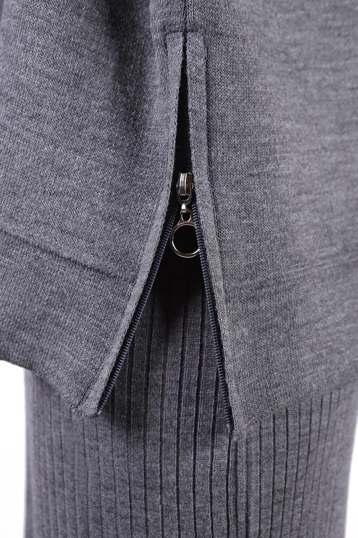 Füme Degaje Yaka Elbise Takım 24267 - 8