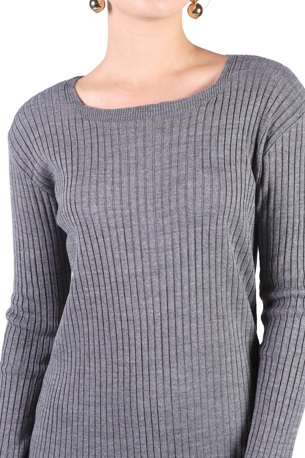 Füme Degaje Yaka Elbise Takım 24267 - 9