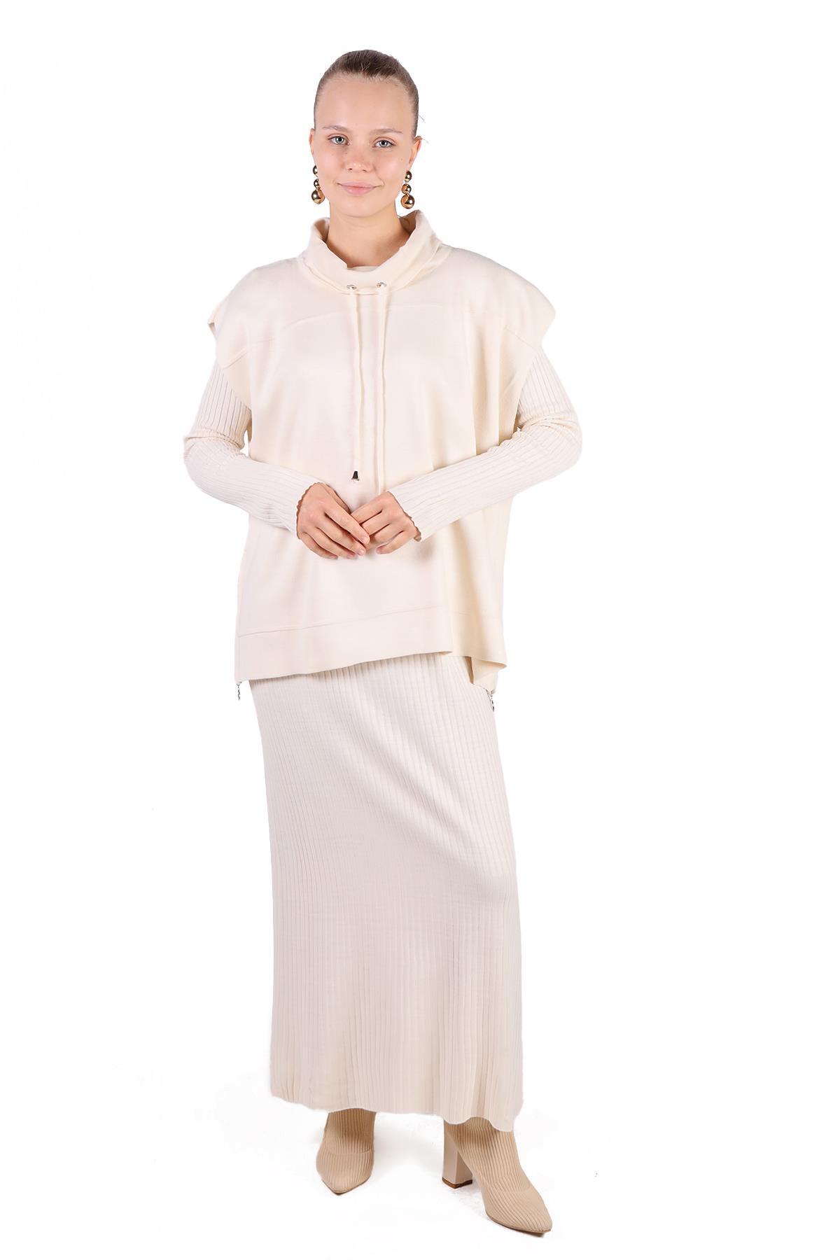 Taş Degaje Yaka Elbise Takım 24267 - RAYS