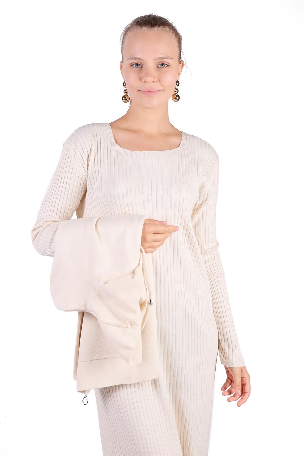 Taş Degaje Yaka Elbise Takım 24267 - RAYS