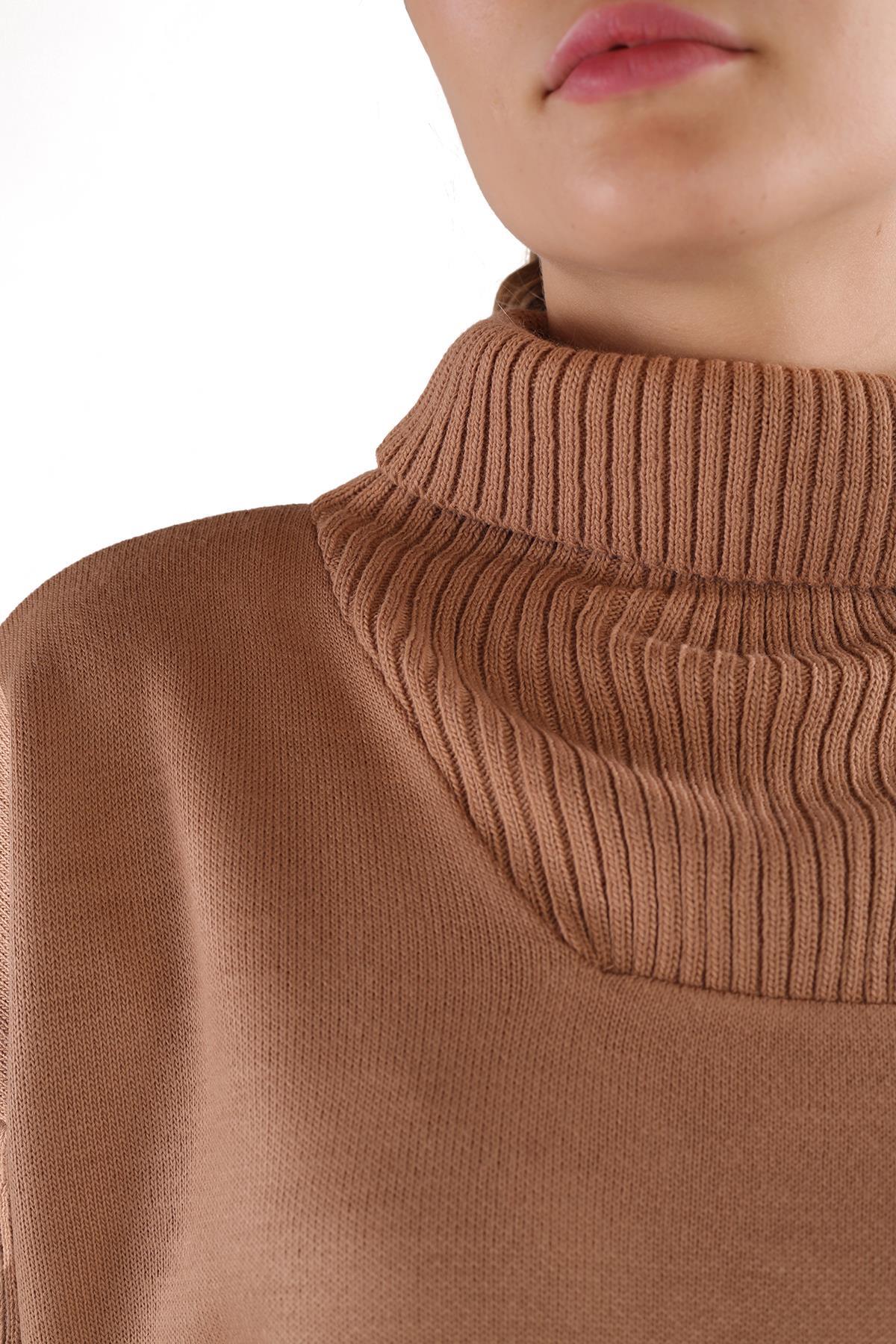 24284 Etek Bağcık Detay Kazak Camel - 4