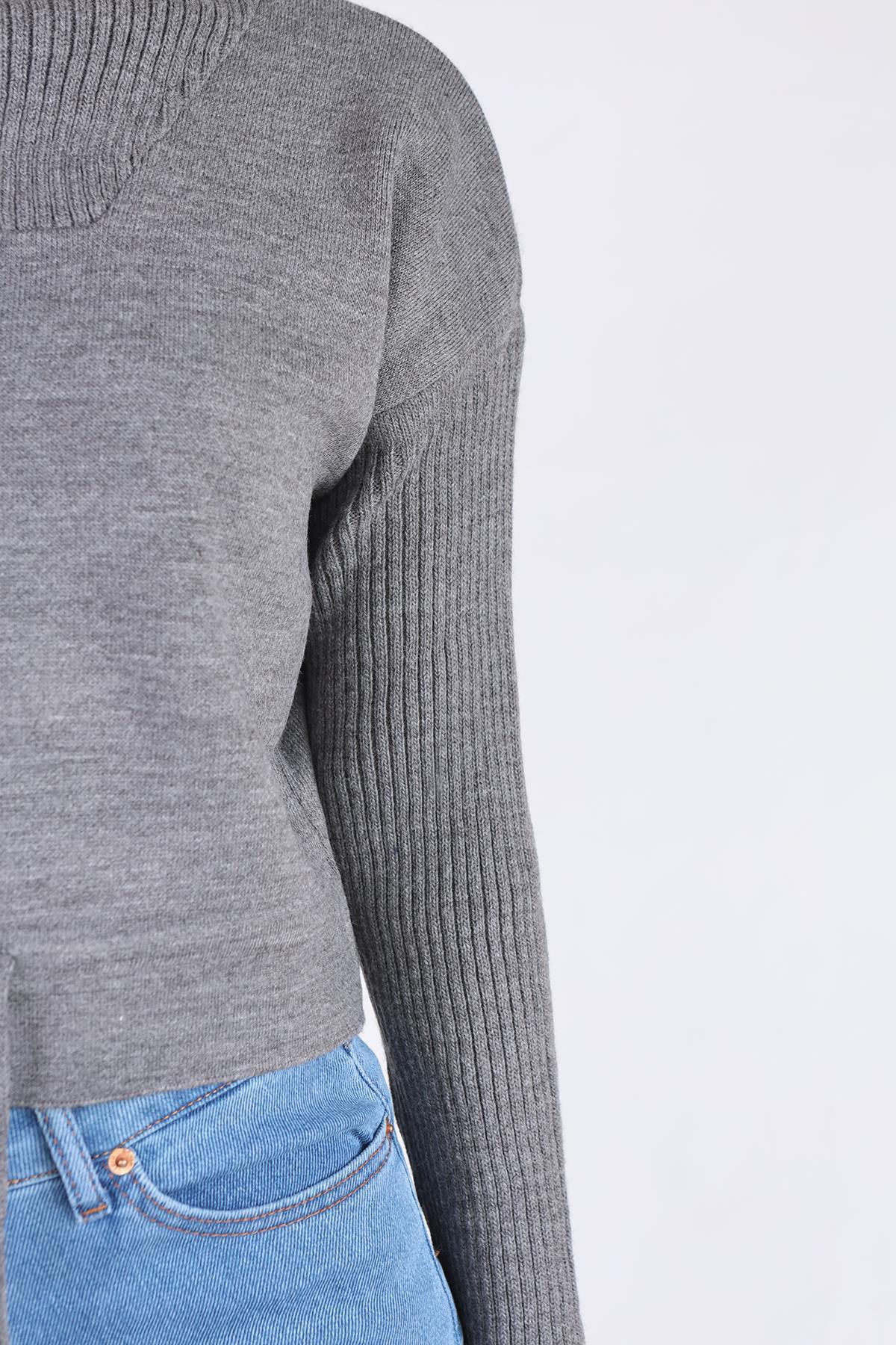 Füme Etek Bağcık Detay Kazak 24284 - 4