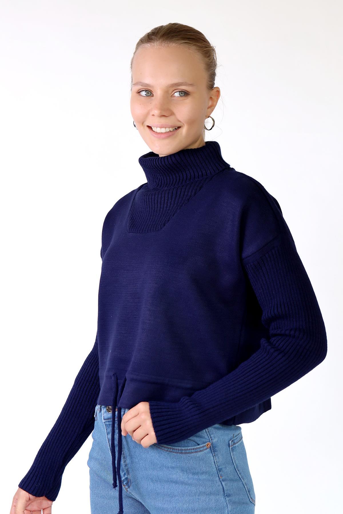 Laci Etek Bağcık Detay Kazak 24284 - 7