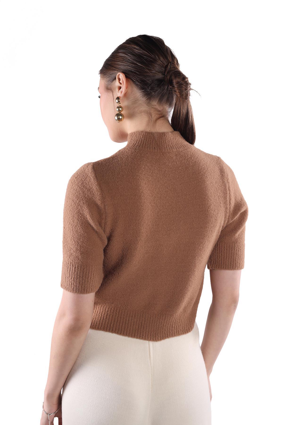 Camel Kısa Kol Boğazlı Kazak 24291 - 5