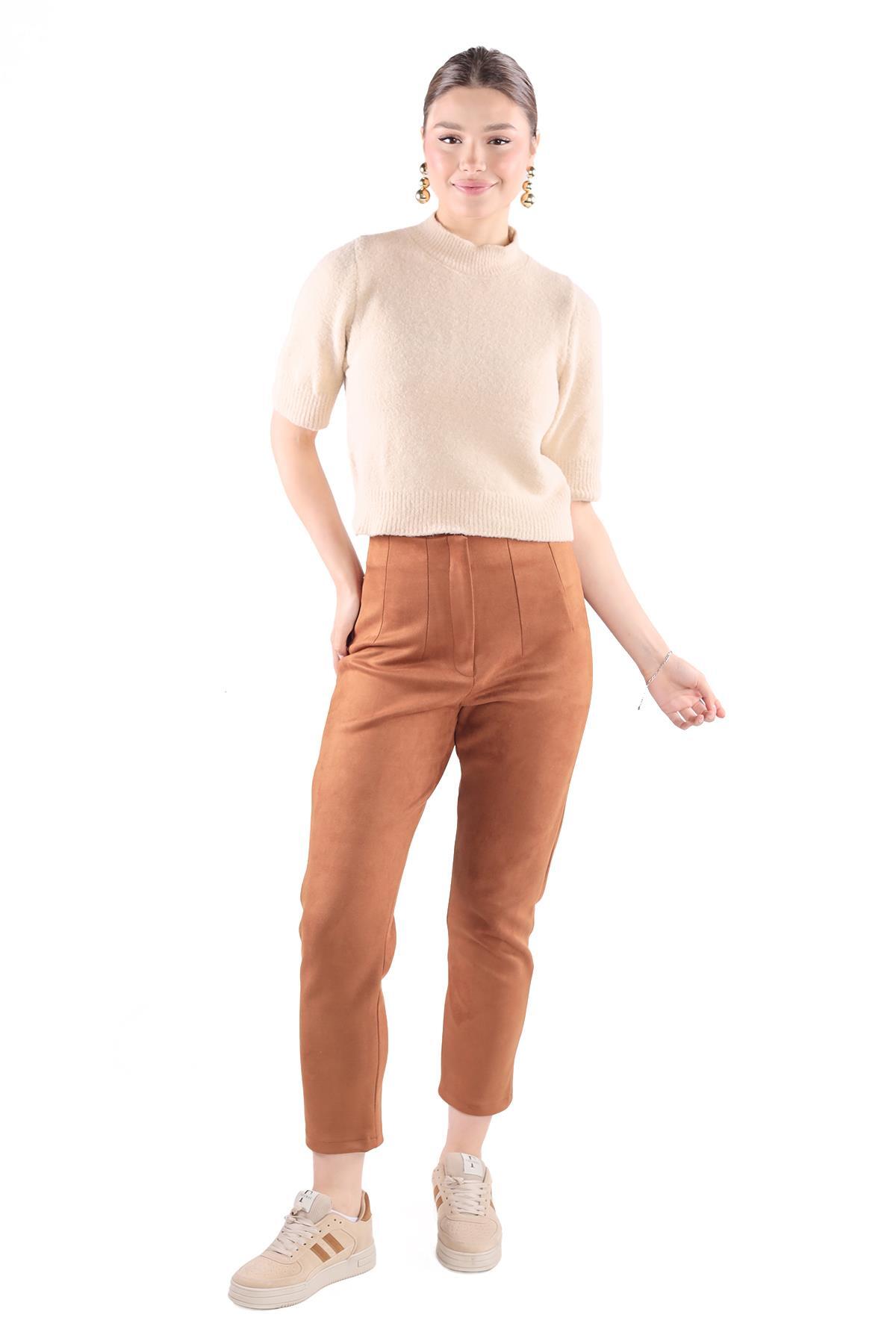 Krem Kısa Kol Boğazlı Kazak 24291 - 2