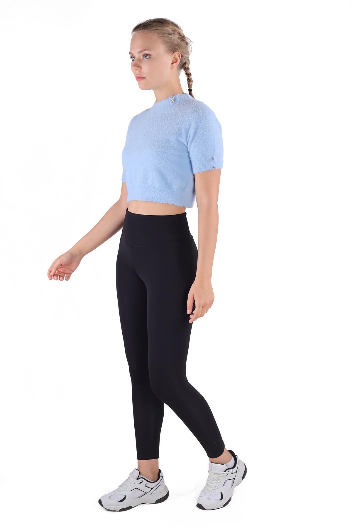 Bebe Mavi Yaka Taş Detay Sakallı Kazak 24292 - 7