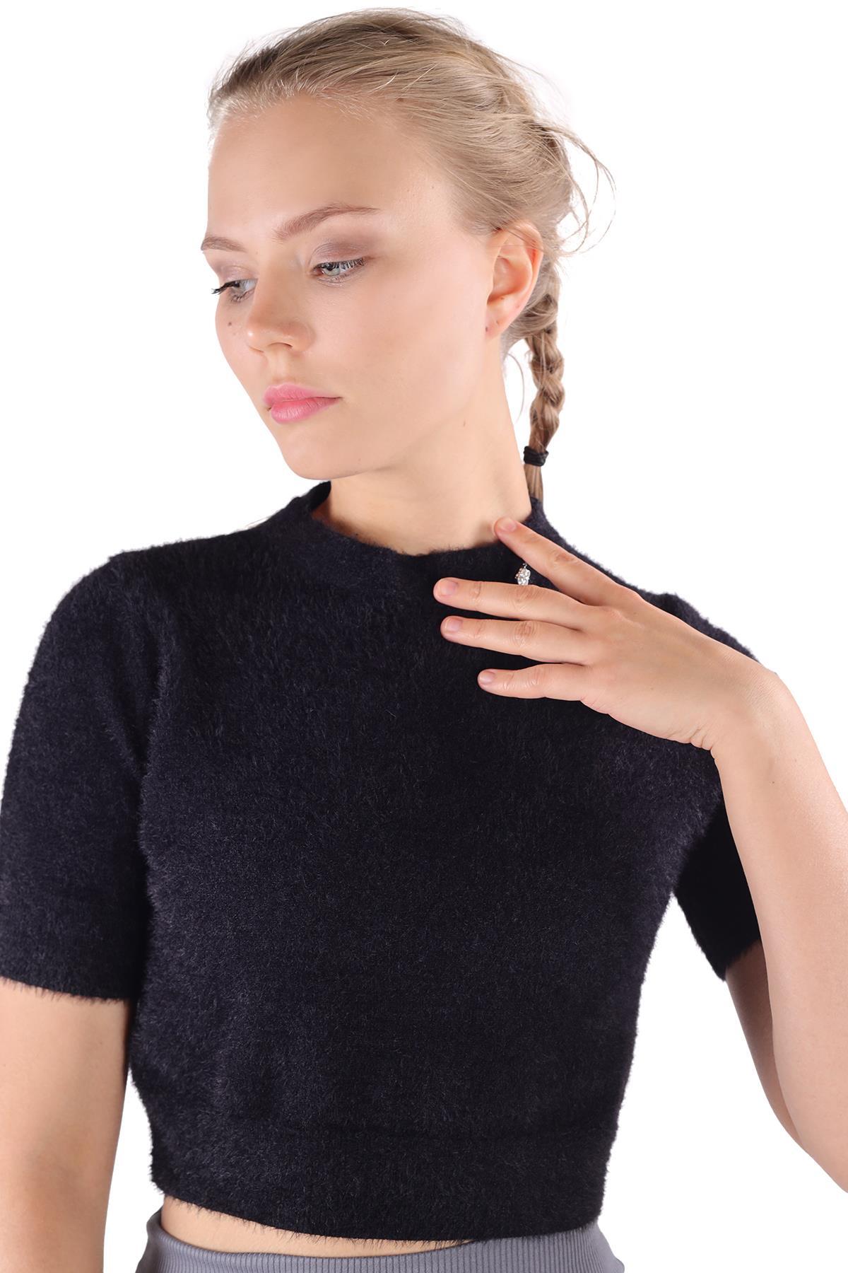 24292 Yaka Taş Detay Sakallı Kazak Siyah - 4