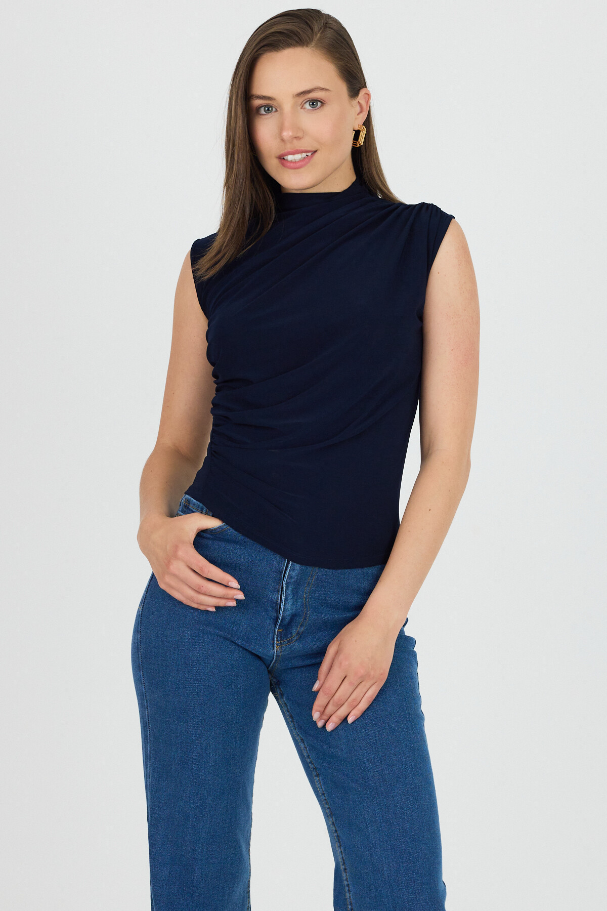 Laci Kolsuz Büzgülü Sandy Bluz 2430 