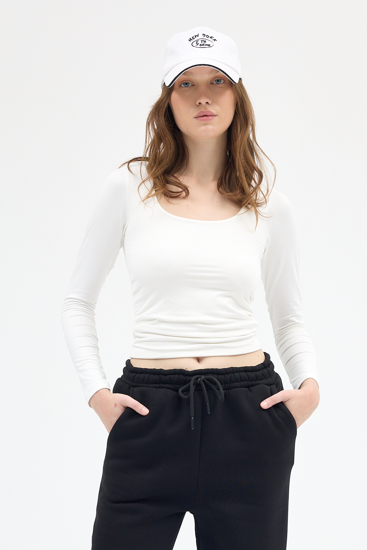 Ekru Bisiklet Yaka Bluz 2434 - RAYS