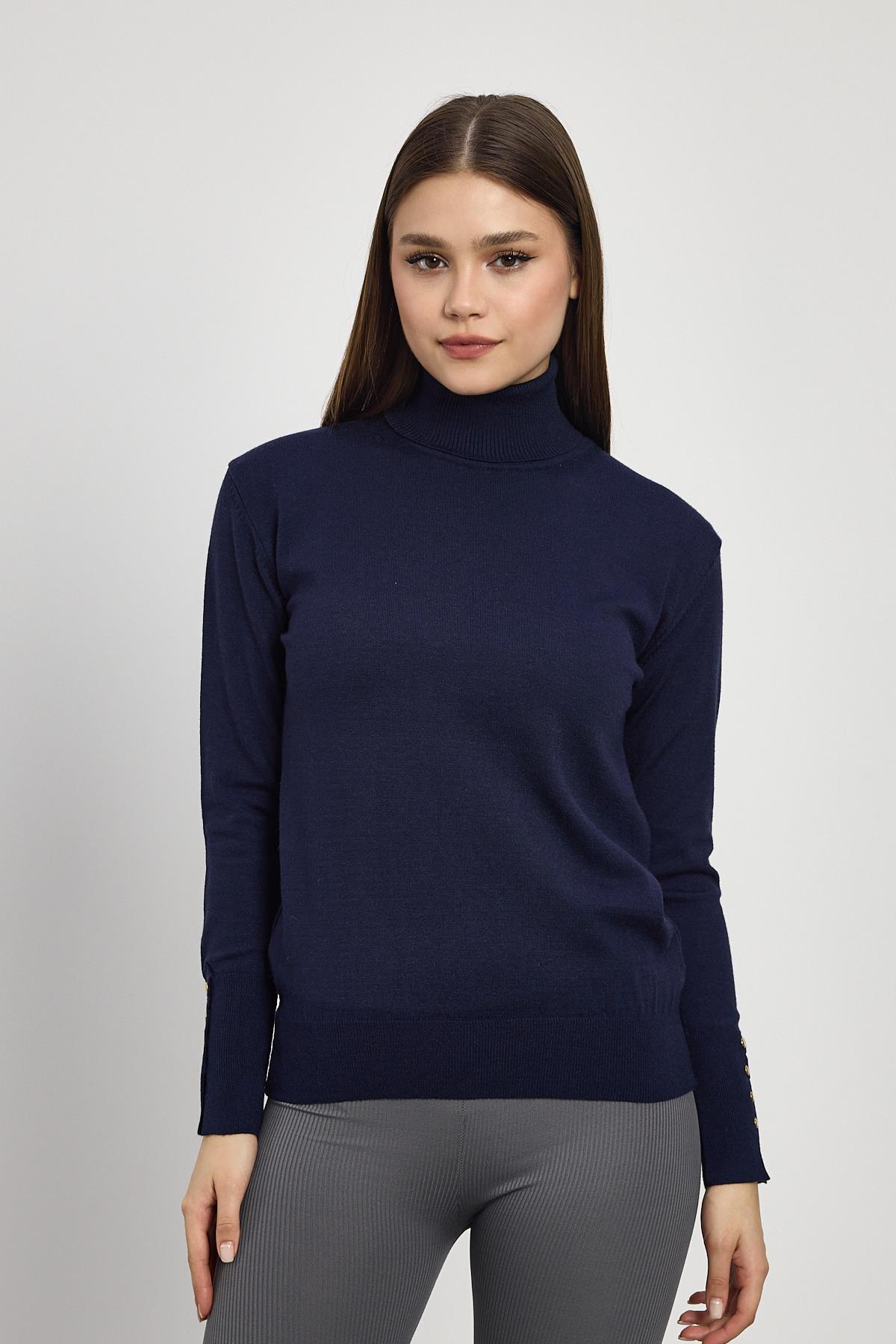 24369 Balıkçı Yaka Kol Detay Kazak Laci - 3