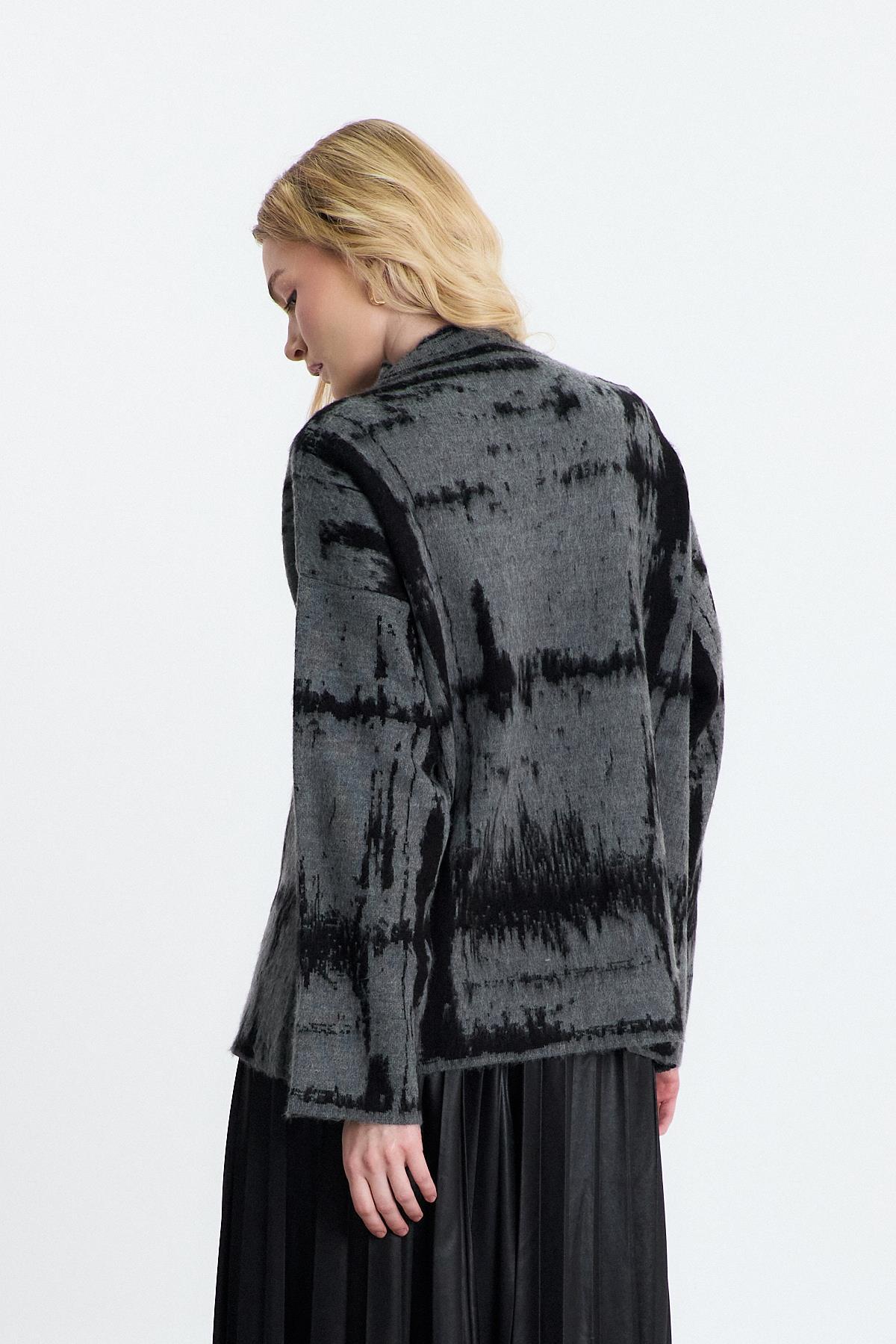 Füme-Siyah Yarım Boğaz Şardonlu Kazak 24378 - 5