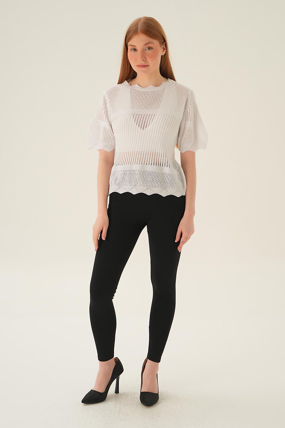 2440 Kısa Kol Bluz Beyaz - 6