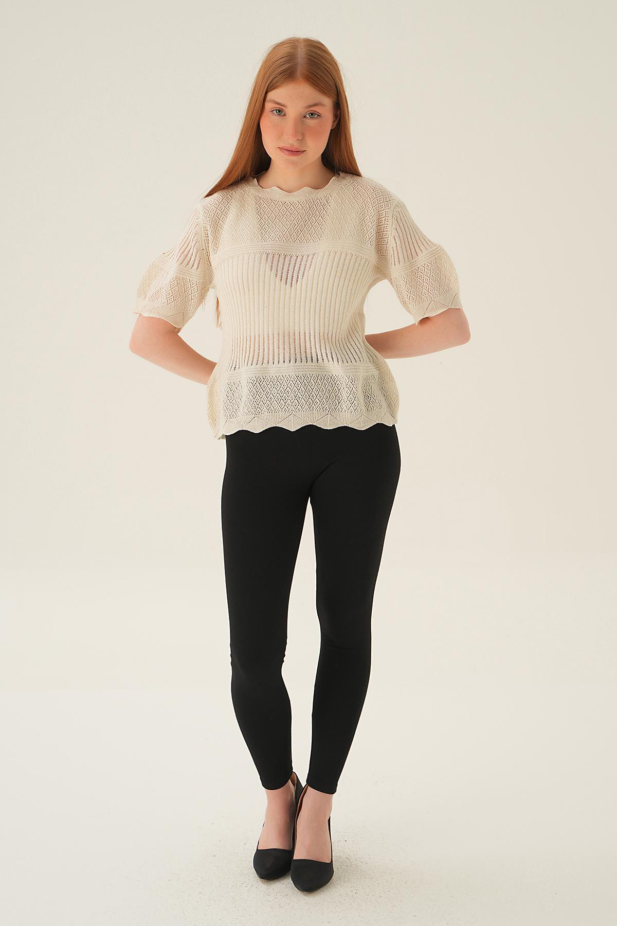 2440 Kısa Kol Bluz Natural - 2